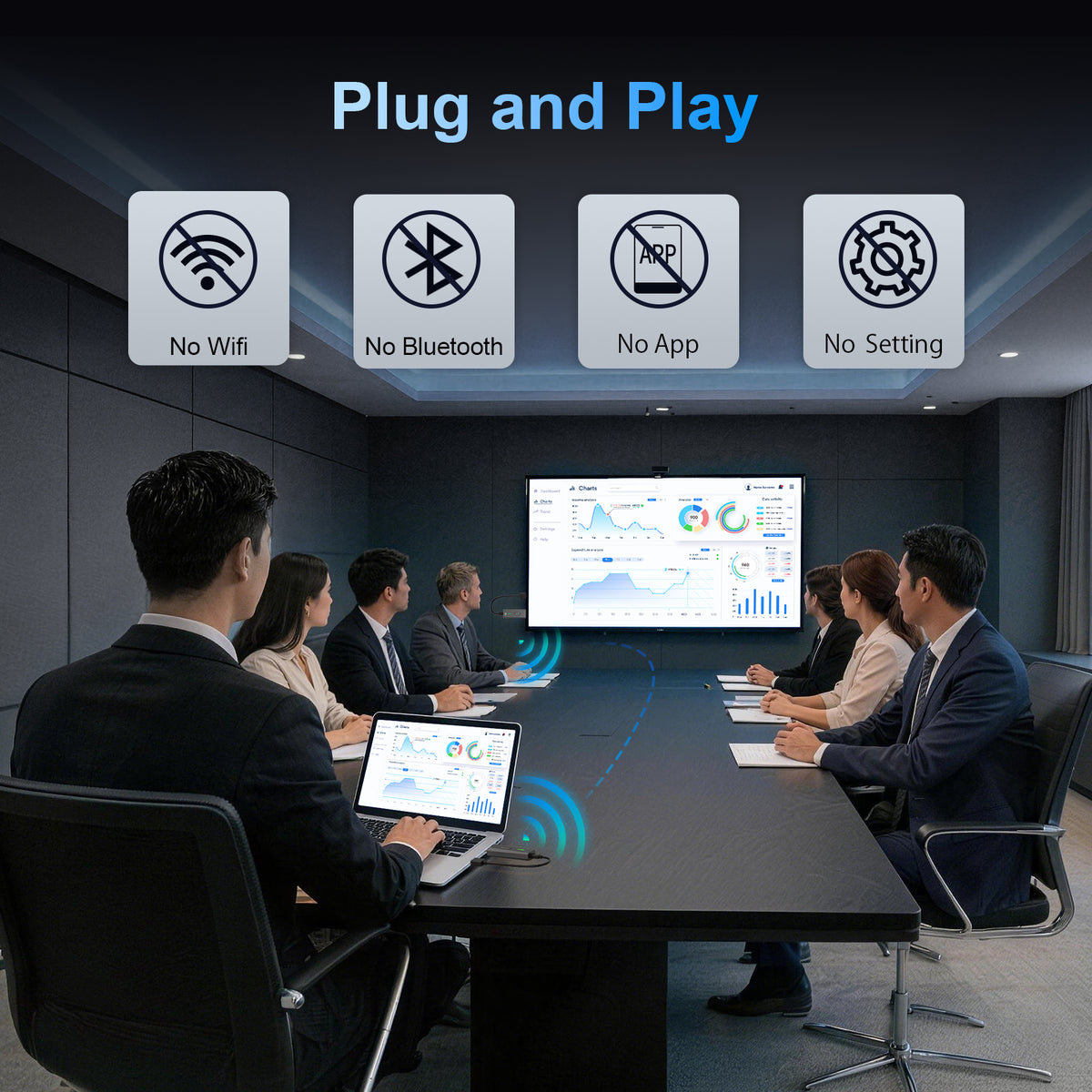 Upgraded Wireless HDMI Transmitter and Receiver 328FT/100M Plug and Play 4k Decode 1080P Output Wireless HDMI Extender 2.4G/5GHz, for Video and Audio to Monitor from Laptop/PC/Projector/TV Box