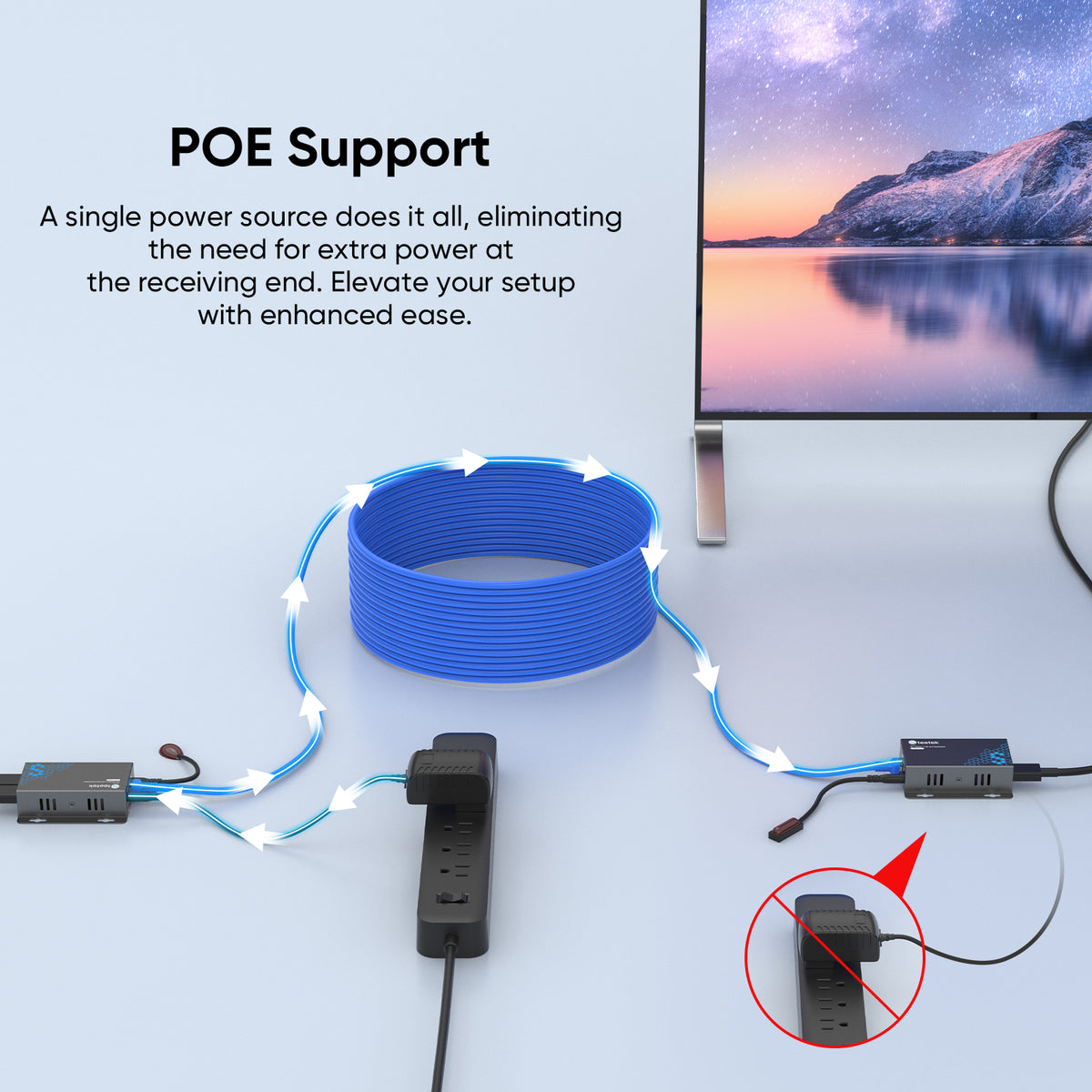4K HDMI Extender Over Ethernet, 230FT, PoC, IR, Loop Out -HT275 4K 30Hz to 131FT or 1080P 60Hz to 230FT over Cat6/Cat7 with EDID, transmitter and receiver for home and professional AV
